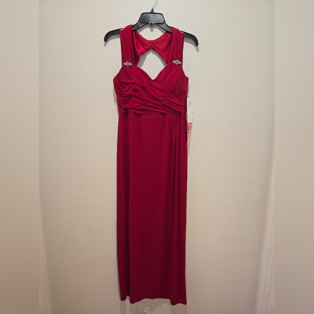 SL Fashions Red Backless Dress